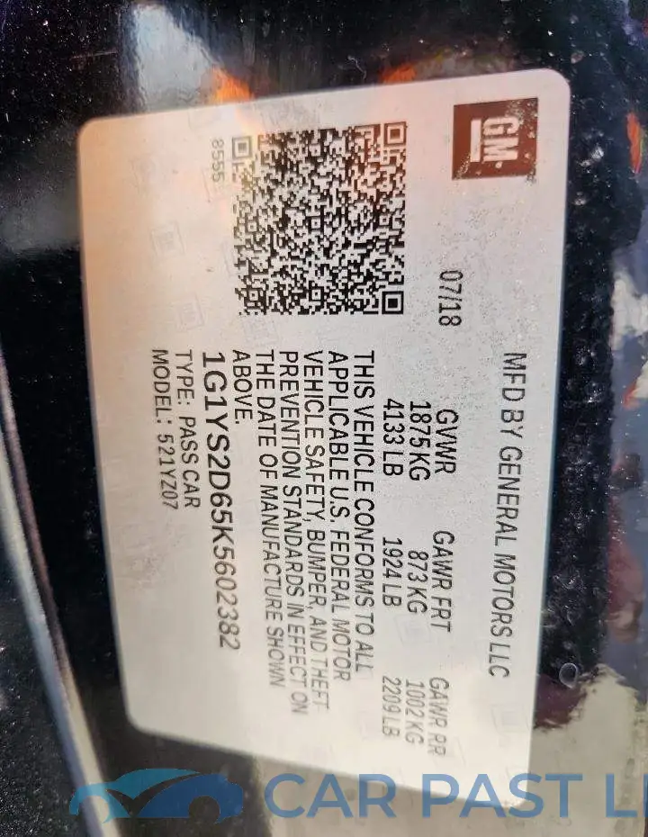 1G1YS2D65K5602382# 12