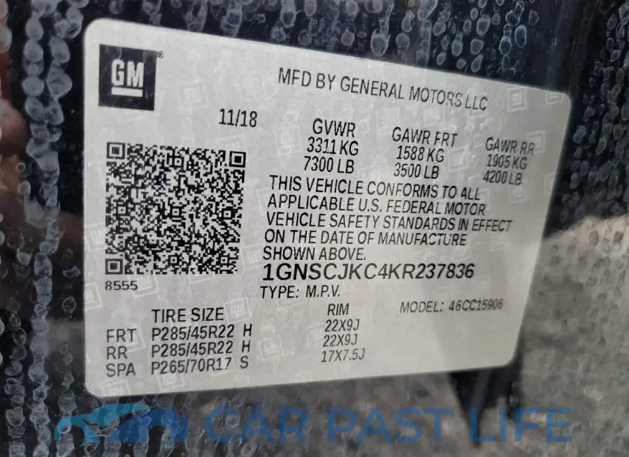 1GNSCJKC4KR237836# 13