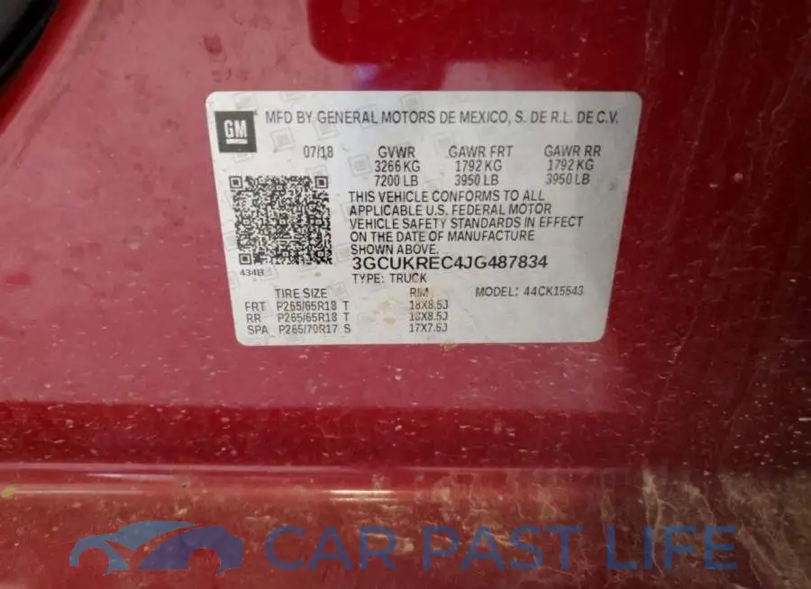 3GCUKREC4JG487834# 12
