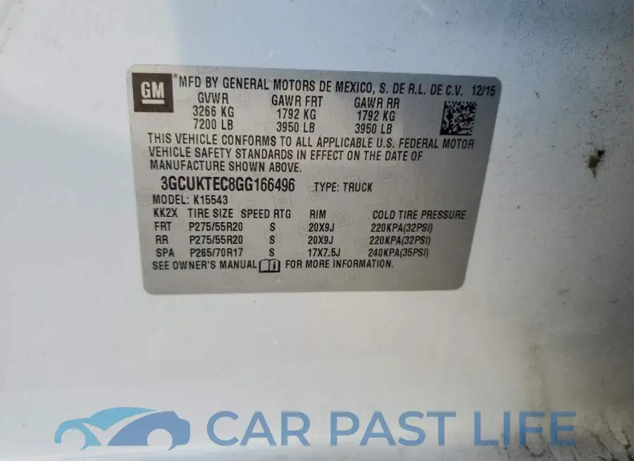 3GCUKTEC8GG166496# 13