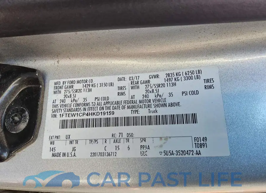 1FTEW1CP4HKD19159# 12