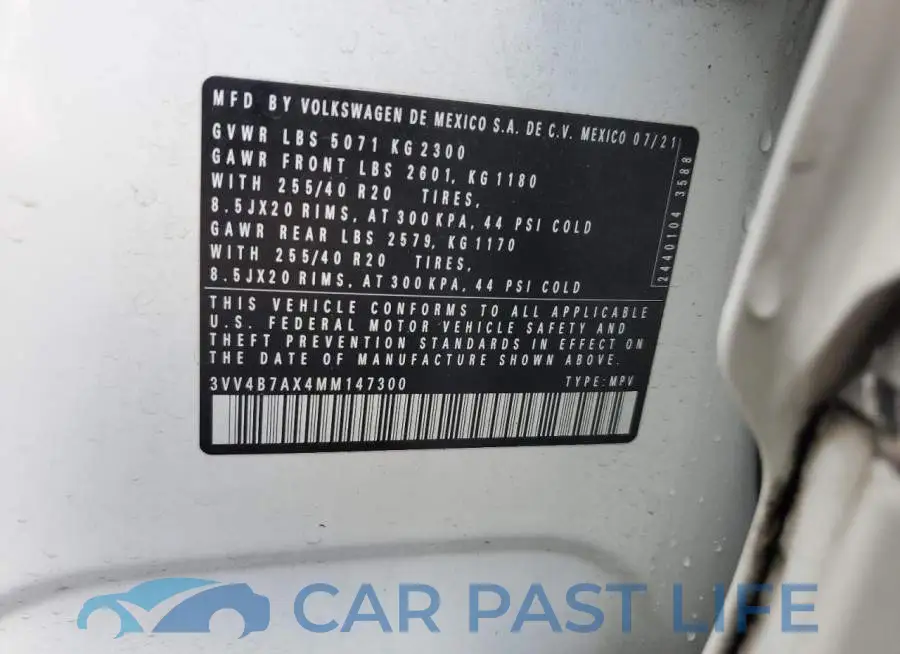 3VV4B7AX4MM147300# 13