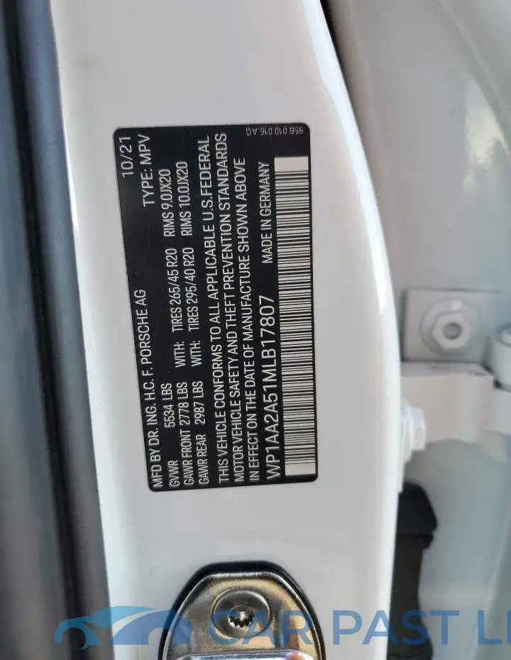 WP1AA2A51MLB17807# 13