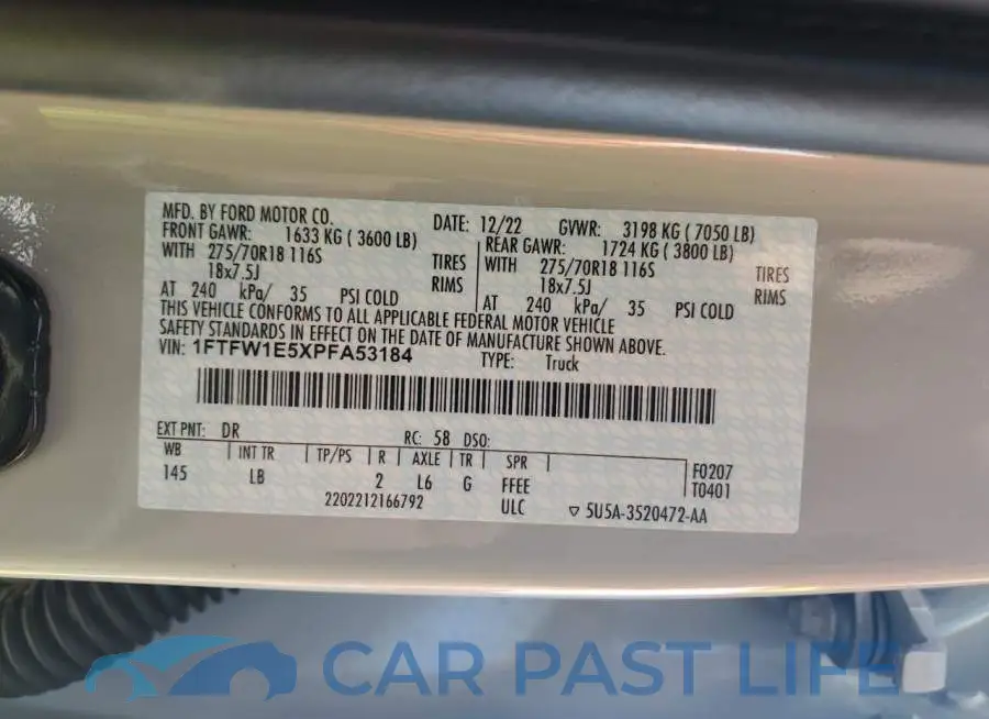 1FTFW1E5XPFA53184# 12