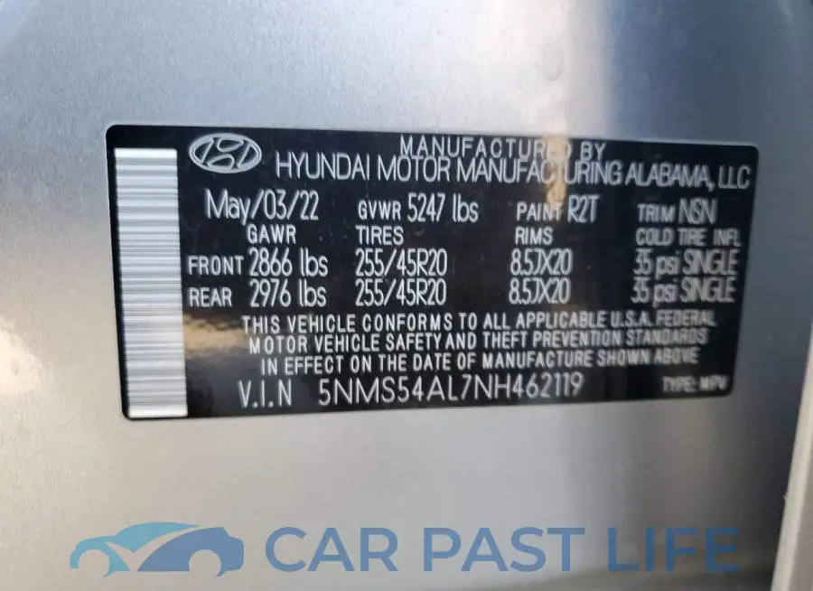 5NMS54AL7NH462119# 13
