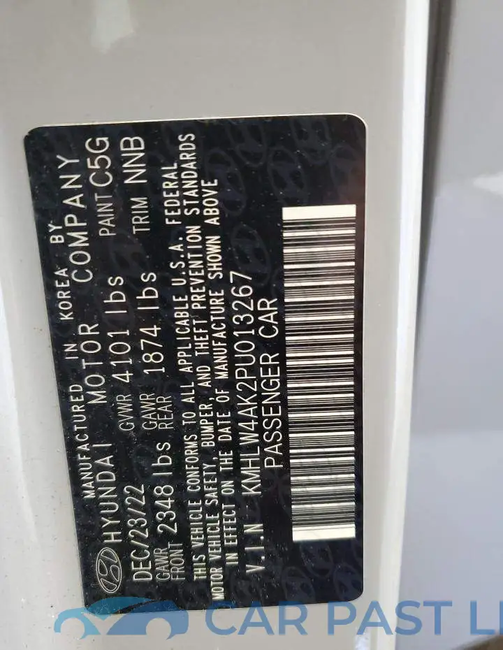 KMHLW4AK2PU013267# 12
