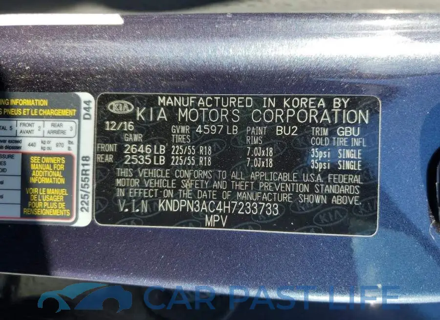 KNDPN3AC4H7233733# 13