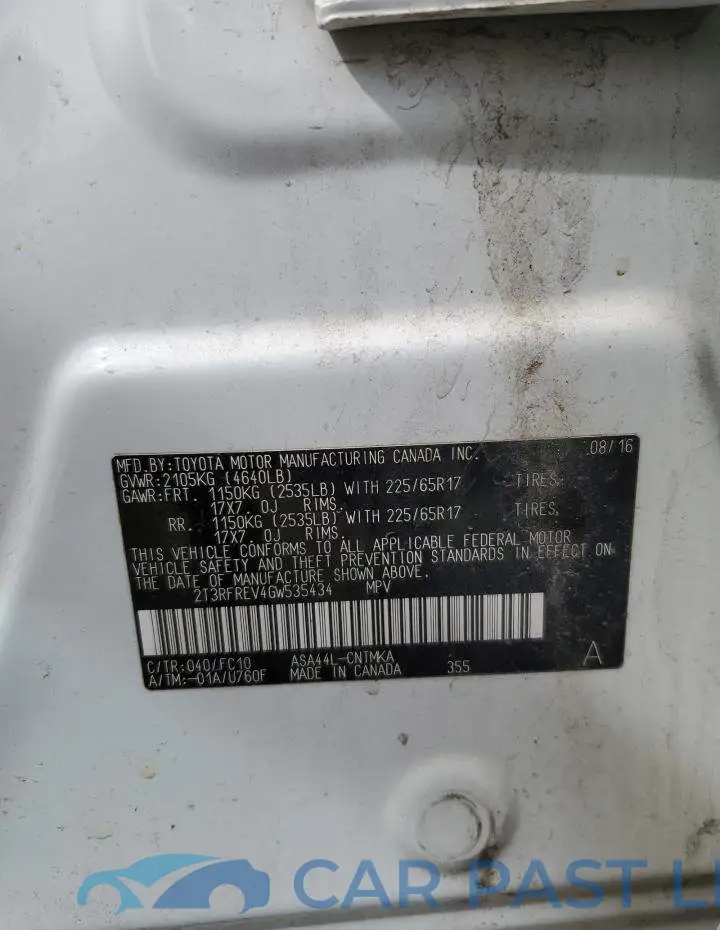 2T3RFREV4GW535434# 13