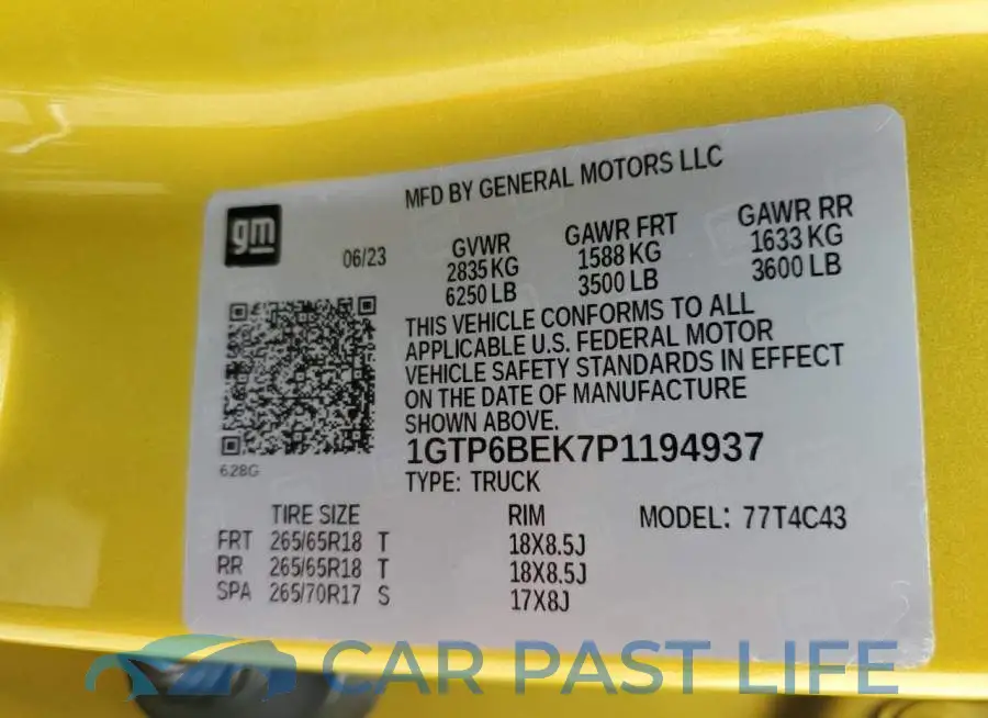 1GTP6BEK7P1194937# 13