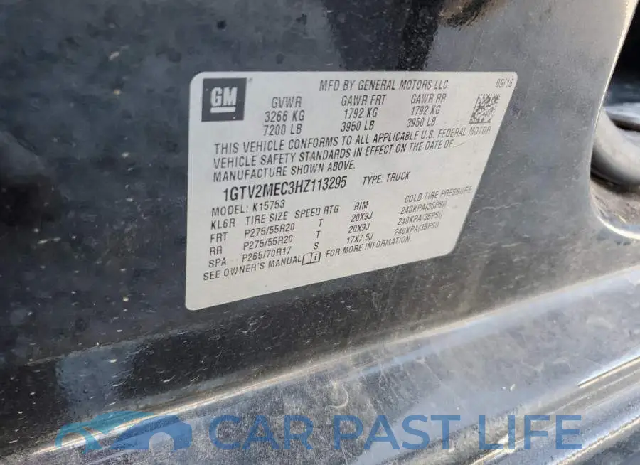 1GTV2MEC3HZ113295# 12