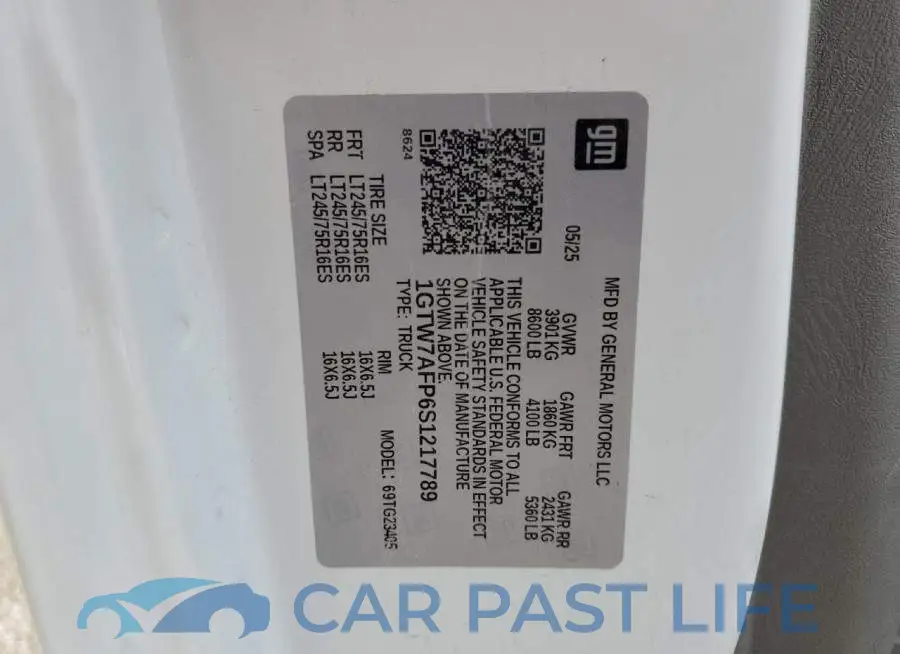 1GTW7AFP6S1217789# 13