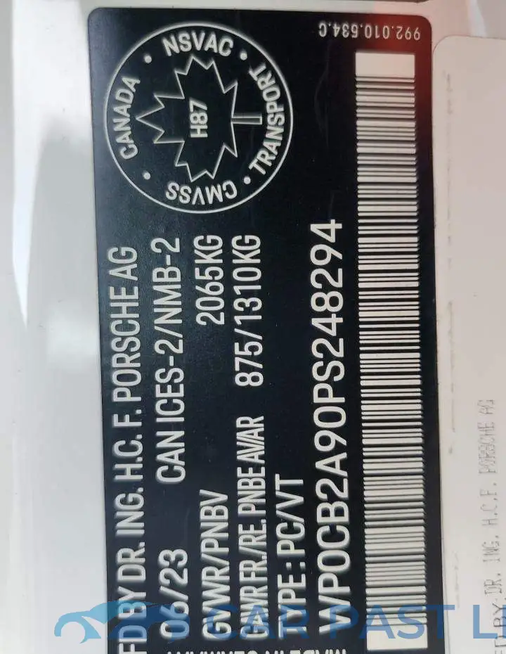 WP0CB2A90PS248294# 13