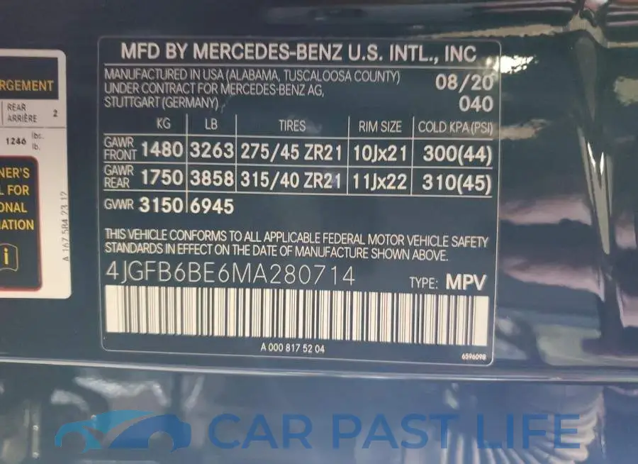 4JGFB6BE6MA280714# 13
