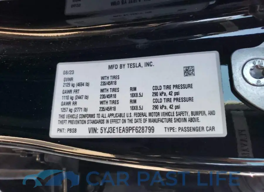 5YJ3E1EA9PF628799# 12