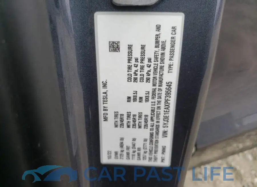 5YJ3E1EAXPF395645# 13