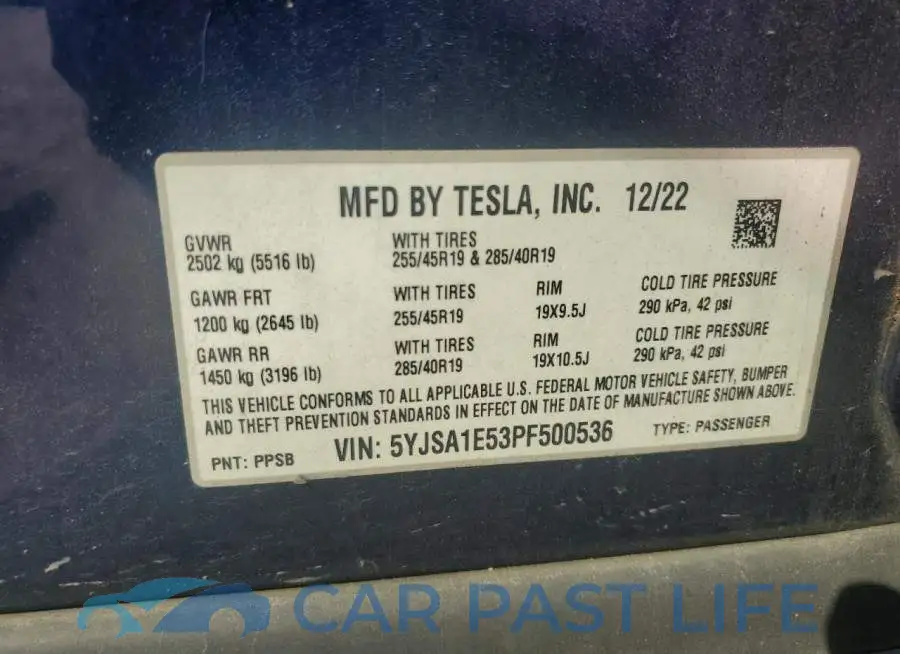 5YJSA1E53PF500536# 12