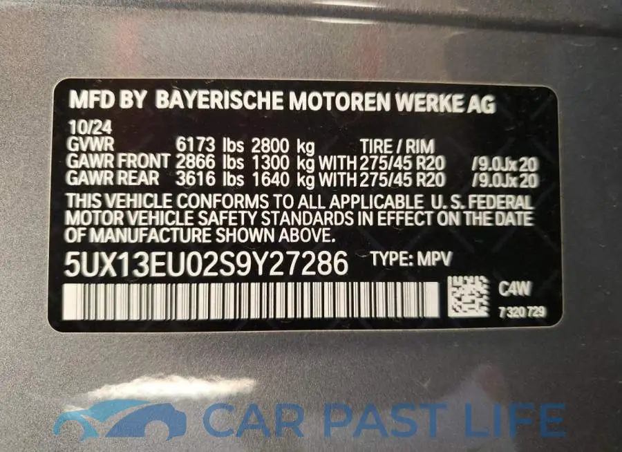 5UX13EU02S9Y27286# 12