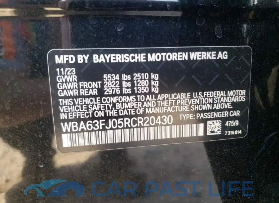 WBA63FJ05RCR20430# 12