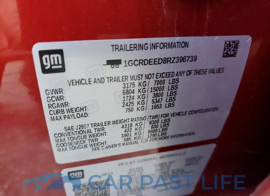 1GCRDEED8RZ396739# 12