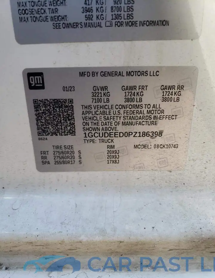 1GCUDEED0PZ186398# 12