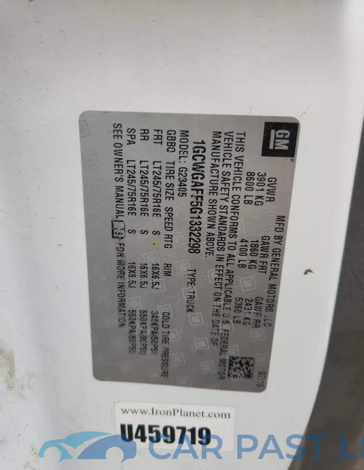 1GCWGAFF5G1332298# 12
