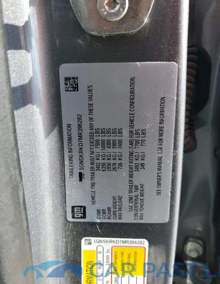 1GNSKRKD7MR396282# 13