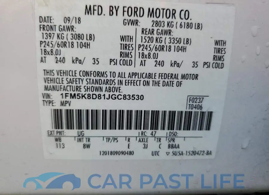 1FM5K8D81JGC83530# 14