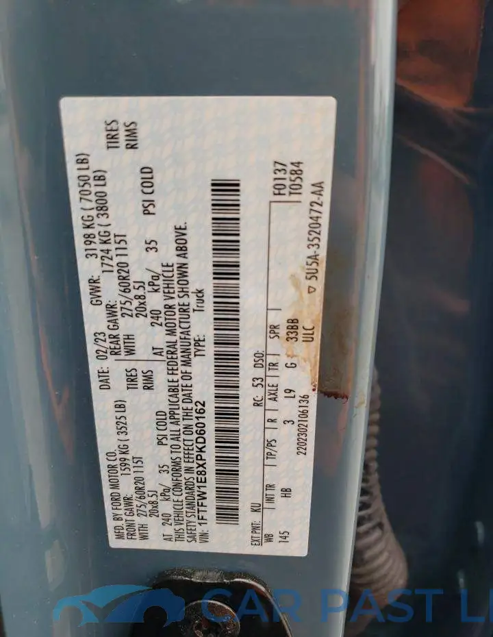 1FTFW1E8XPKD60162# 12