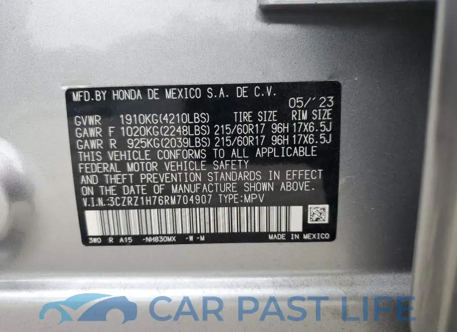 3CZRZ1H76RM704907# 12