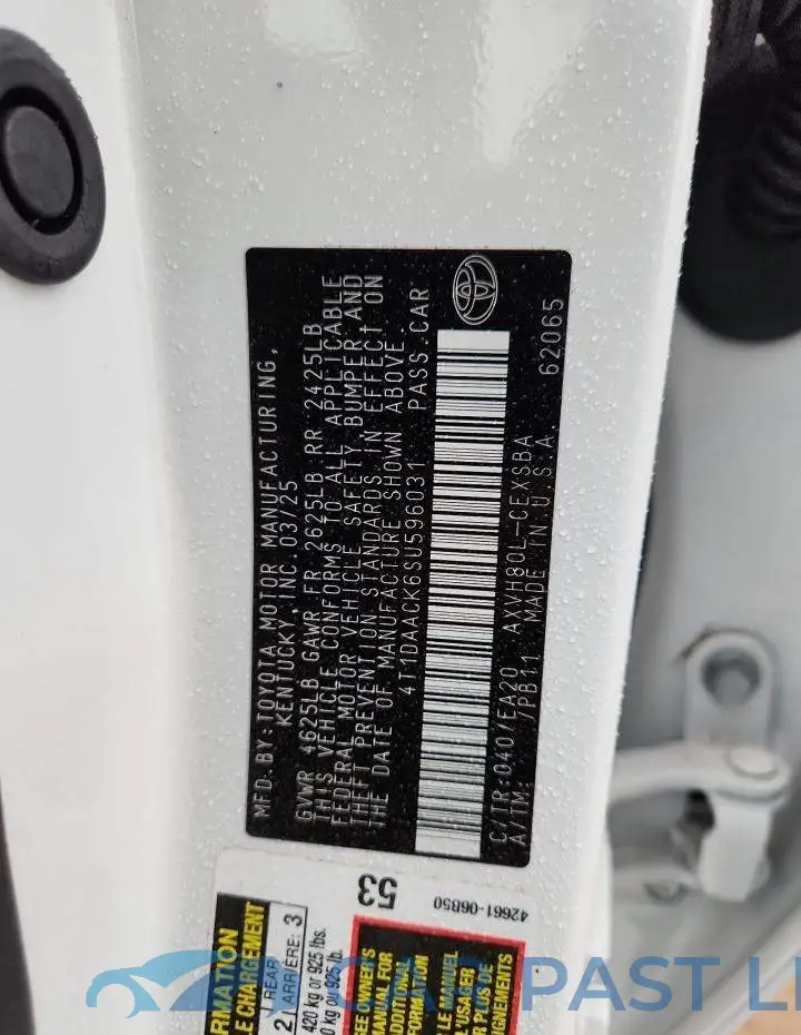 4T1DAACK6SU596031# 12