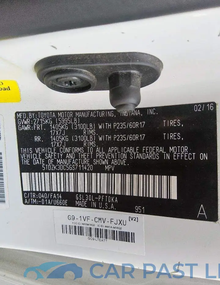 5TDZK3DC5GS711420# 13