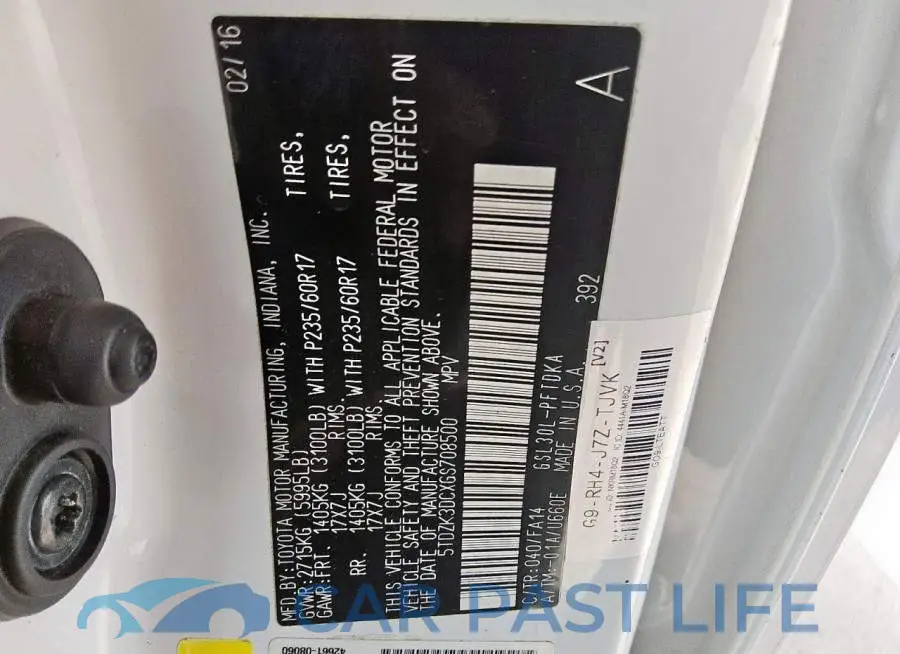 5TDZK3DCXGS708500# 13