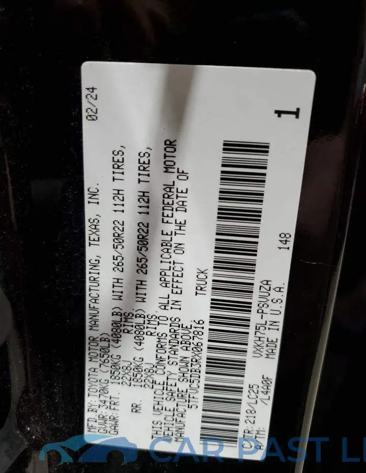 5TFVC5DB3RX067816# 12