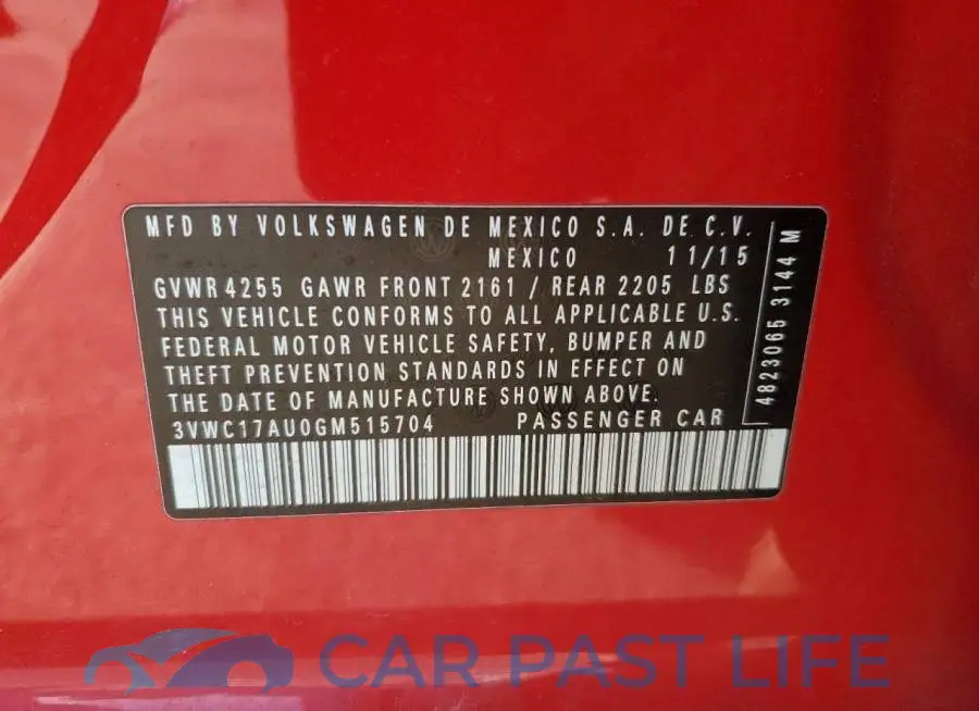 3VWC17AU0GM515704# 12