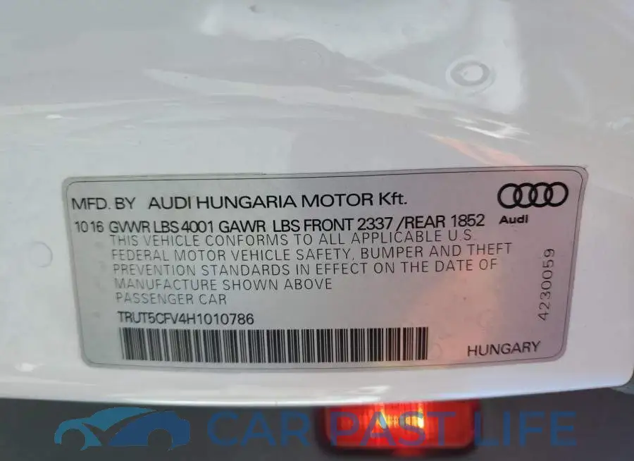 TRUT5CFV4H1010786# 12