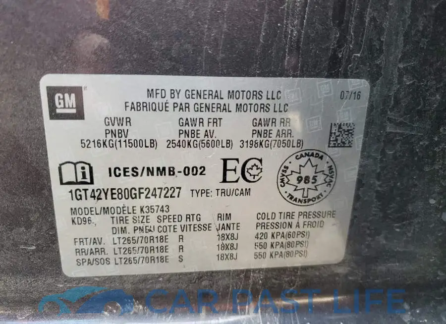 1GT42YE80GF247227# 12