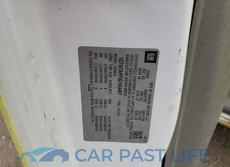 1GTW7AFF3G1904467# 12