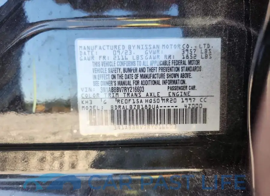 3N1AB8BV7RY216603# 12