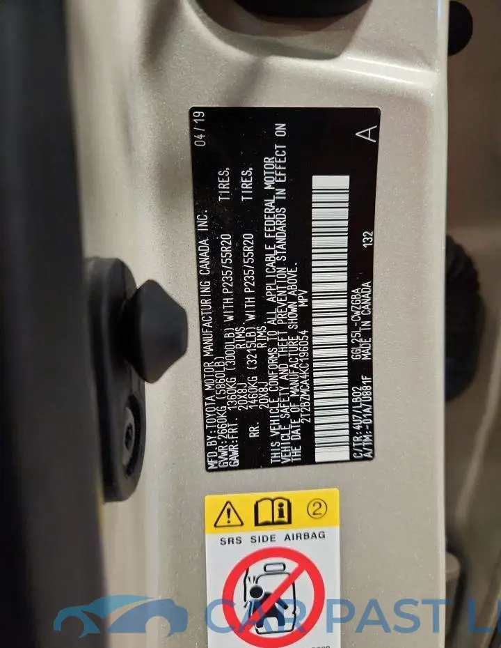 2T2BZMCA4KC196054# 13