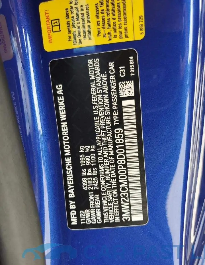 3MW23CM00P8D01859# 12