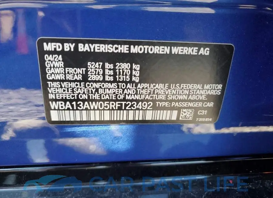 WBA13AW05RFT23492# 12