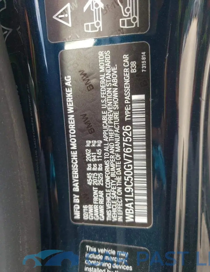 WBA1L9C50GV767526# 12