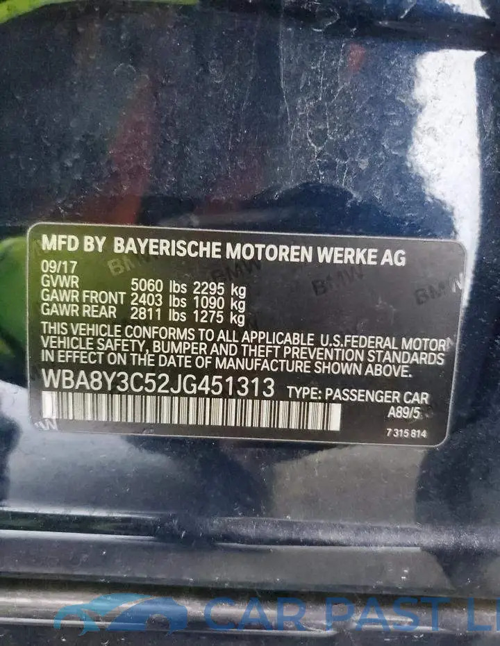 WBA8Y3C52JG451313# 12