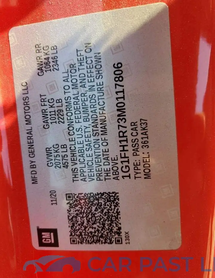 1G1FH1R73M0117806# 13