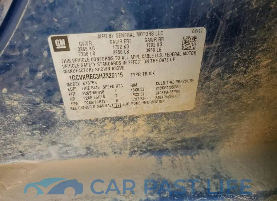 1GCVKREC3HZ326115# 12
