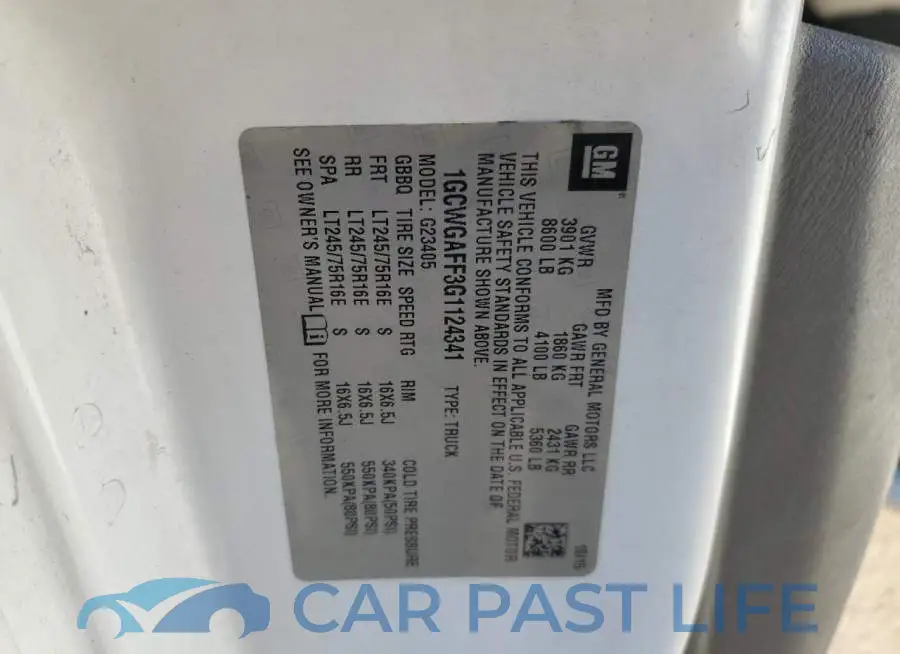1GCWGAFF3G1124341# 13