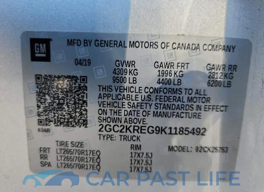 2GC2KREG9K1185492# 12