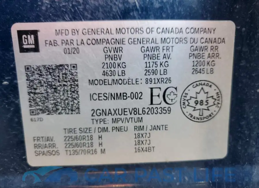 2GNAXUEV8L6203359# 13