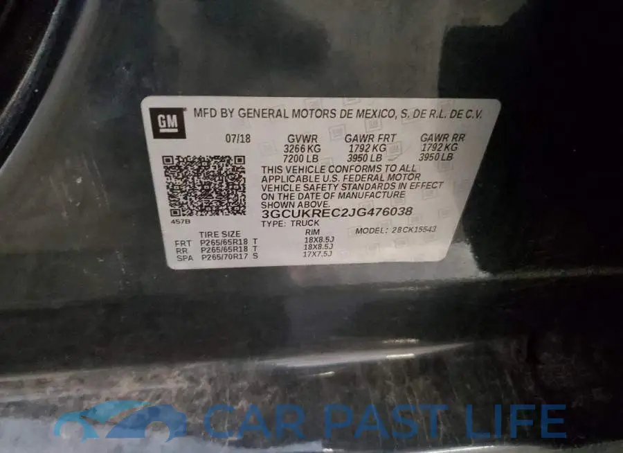 3GCUKREC2JG476038# 12