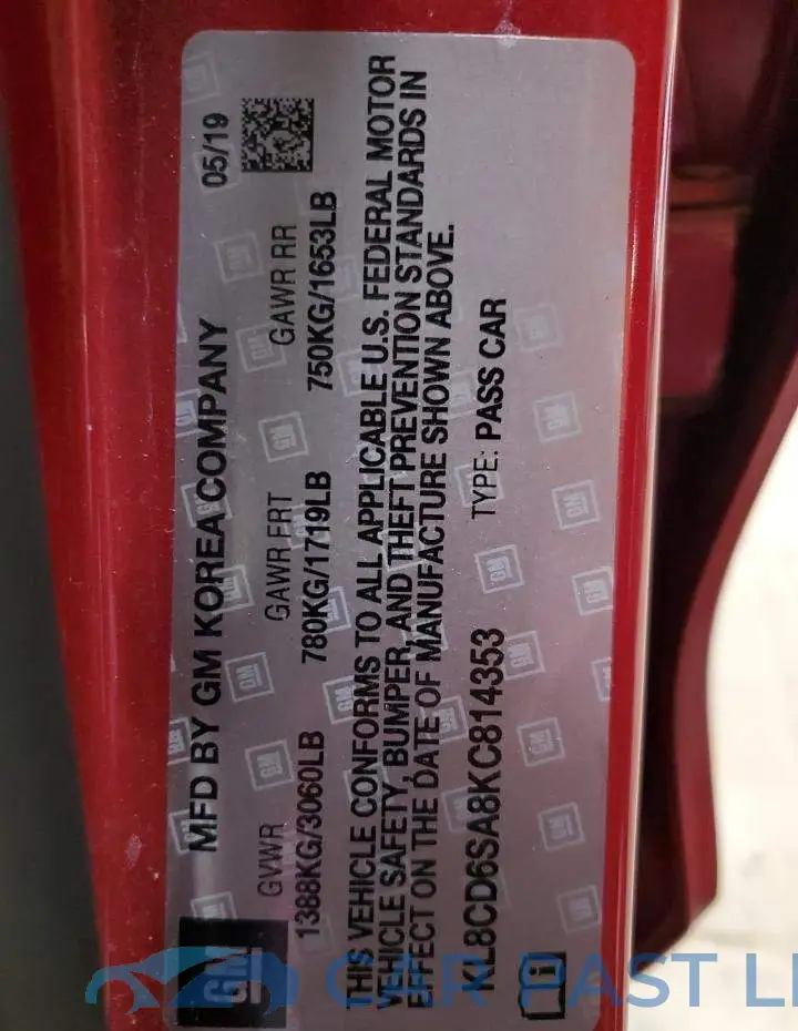 KL8CD6SA8KC814353# 12